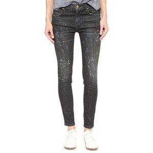The Great. The Almost Skinny Paint Splattered Crop Jeans